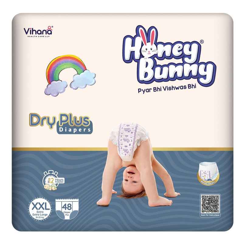 Honey Bunny Super Soft Dry Plus Pant Style Diaper | 2XL | 48 pcs
