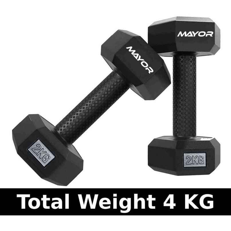 Mayor PVC Hexa Dumbbells Set for Home Gym | Weight Training Fitness Dumbbells