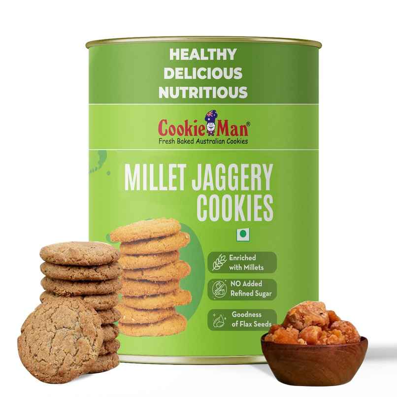 CookieMan Ragi Millet Jaggery Cookies | Wholesome & Crunchy CookieMan Ragi Millet Jaggery Cookies | Wholesome & Crunchy