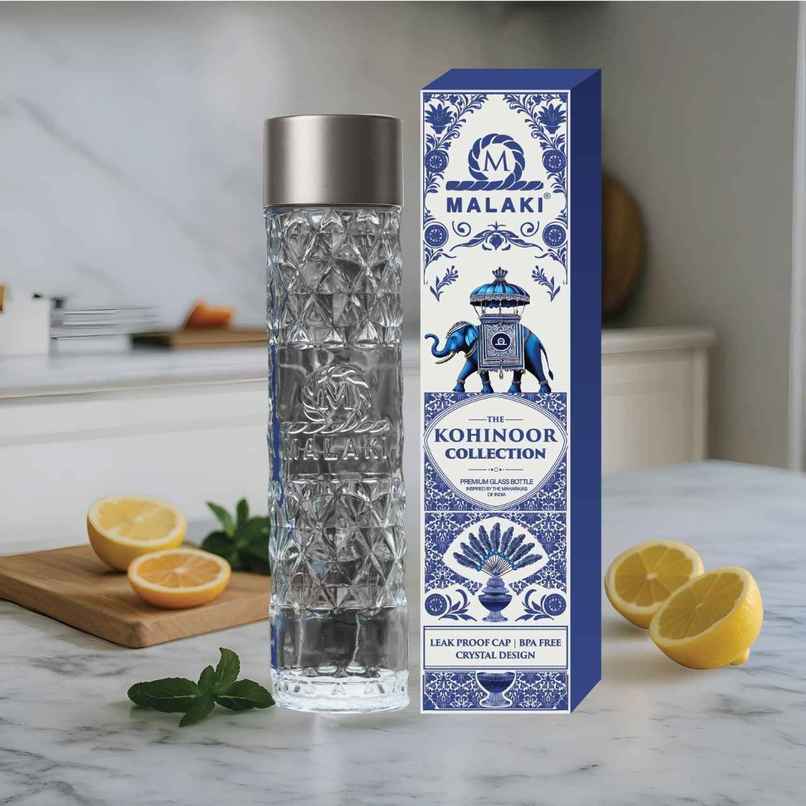 Malaki Crystal Glass Bottle with Leak | Proof Cap | 750 ml Malaki Crystal Glass Bottle with Leak | Proof Cap | 750 ml