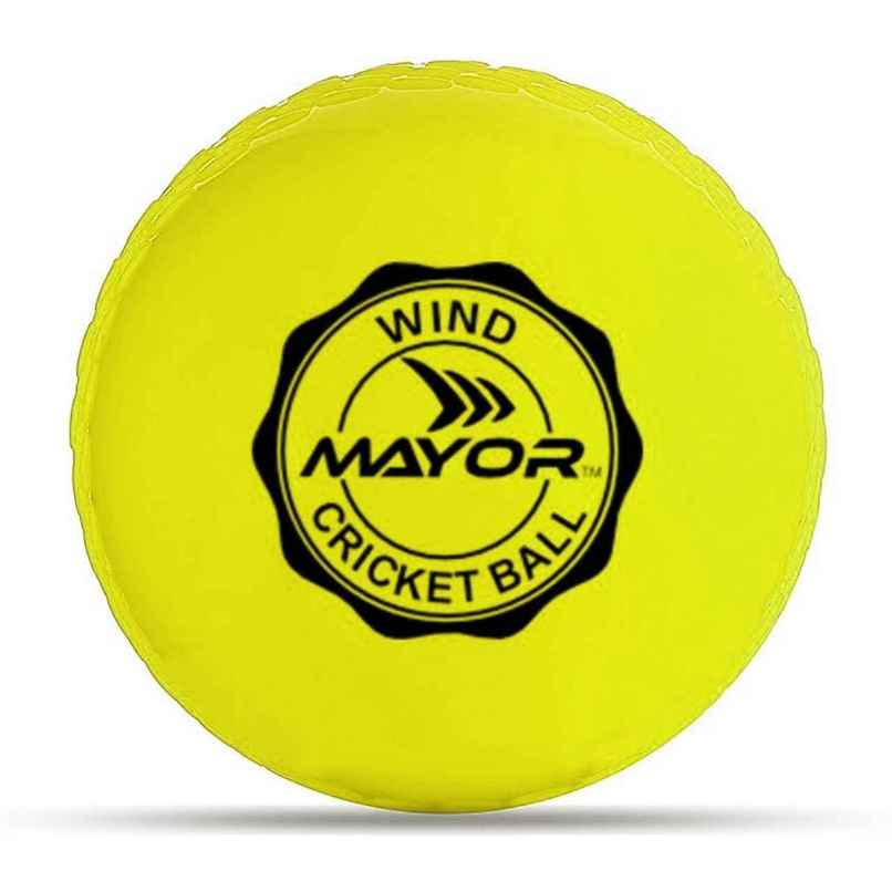 Mayor Cricket Wind Ball For Indoor & Outdoor Street Cricket Rubber Ball (Lime Green) Mayor Cricket Wind Ball For Indoor & Outdoor Street Cricket Rubber Ball (Lime Green)