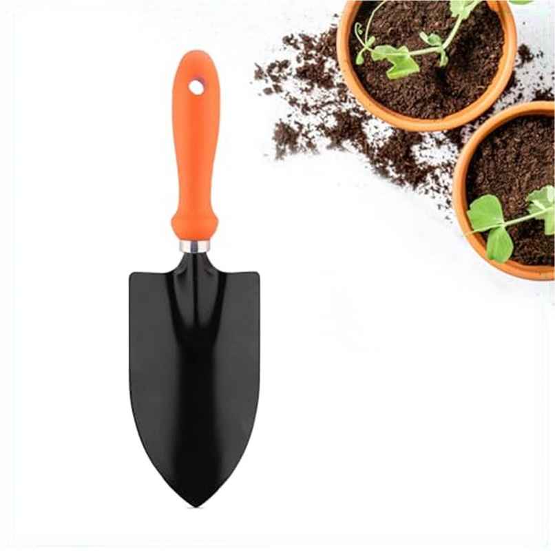 Cinagro Hand Trowel - Garden Digging Tool | Orange Handle, Black Blade