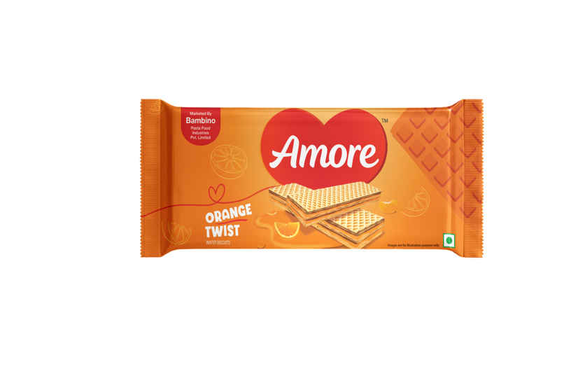 Amore Orange Flavoured Cream Wafer Biscuits