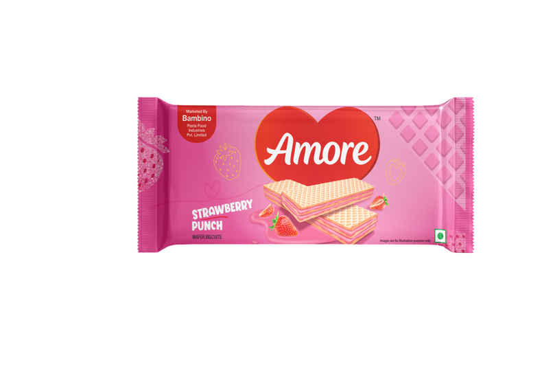 Amore Strawberry Flavoured Cream Wafer Biscuits