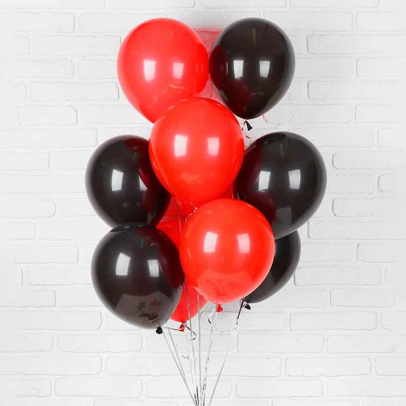 Red And Black Metallic Balloons | Pack of 50 | Party Propz