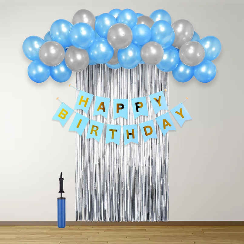 Blue Birthday Decoration Items | Dark Blue Metallic | Confetti | Pack Of 55 | Party Propz