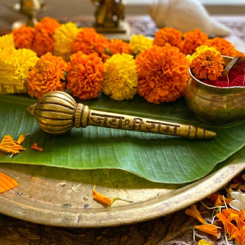 Pure Brass Jai Shri Ram Gada | 3.5 Inch | 70 g | ServDharm