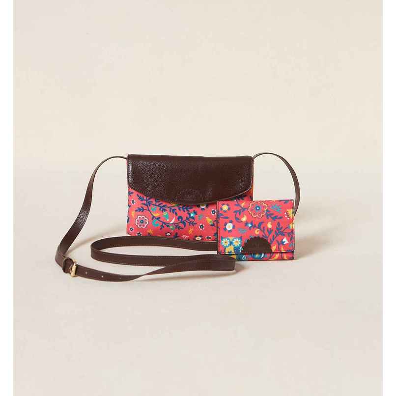 Chumbak Boho Bloom Mother's Day Gift Set | Flap Sling Bag & Wallet with Gift Box