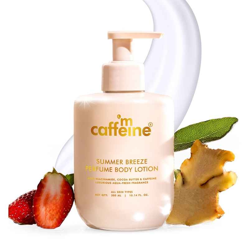 mCaffeine Summer Breeze Perfume Body Lotion With Niacinamide - Cocoa Butter|Fresh Aquatic Fragrance