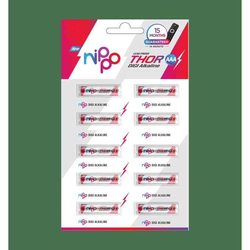 Nippo Thor Alkaline AAA Batteries | Pack of 10