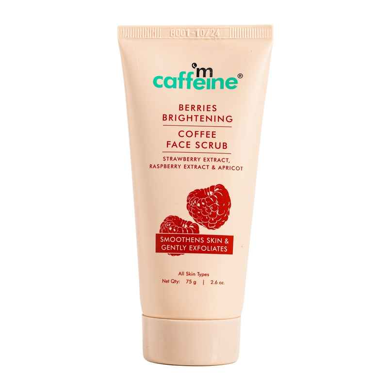 mCaffeine Berries Brightening Coffee Face Scrub For Glow | Exfoliating And Tan Removal Scrub