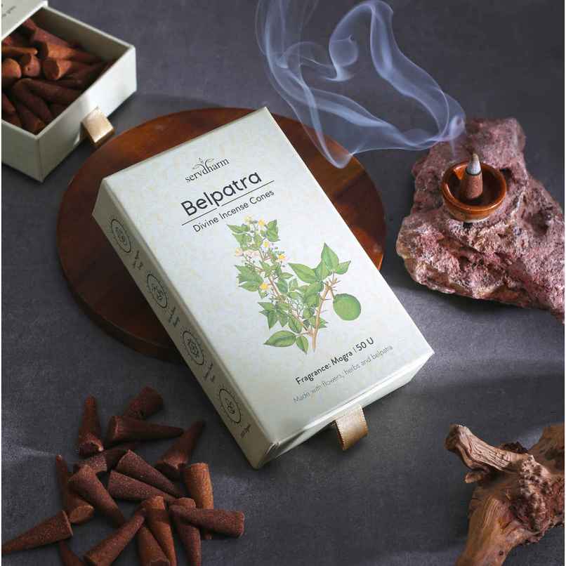 Belpatra Divine Incense Cones | Fragrance Mogra | ServDharm Belpatra Divine Incense Cones | Fragrance Mogra | ServDharm