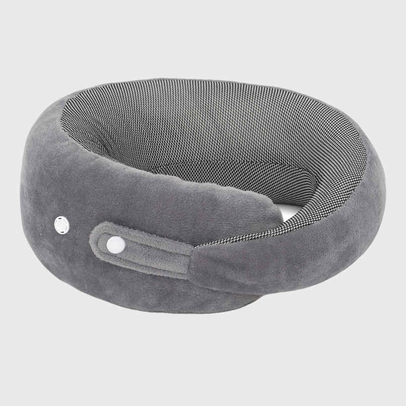 Kaaytee 100% Pure Memory Foam Travel Neck Pillow - Stable Neck Support | Grey