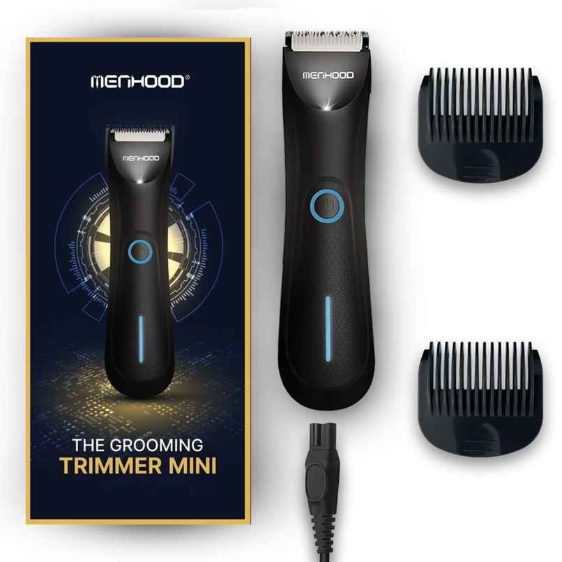 Menhood Grooming Trimmer Mini, Trimmer For Men,Cordless|Waterproof|Led Torch|Upto 90 Min Run-Time