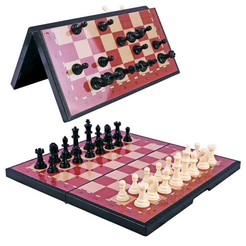 Toyshine Woodlike Magnetic Chess Set with Folding Board | Educational Toy for All Ages