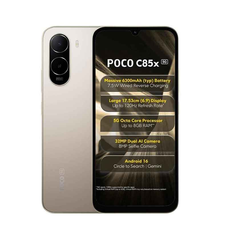 POCO C85X | 4 GB RAM | 64 GB Storage | 6.71 inch Display | 4G | Gold