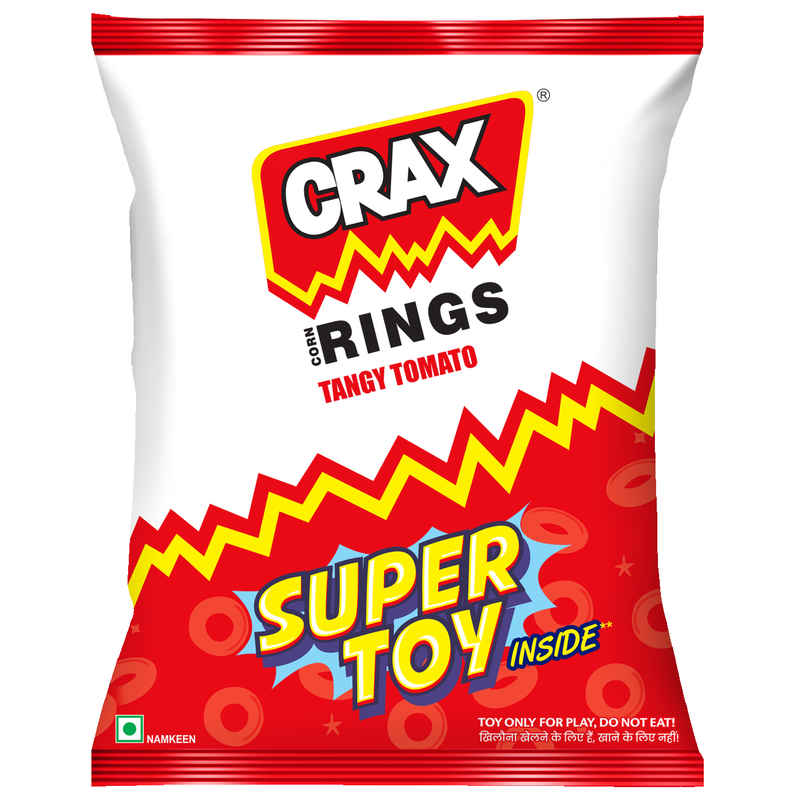 Crax Corn Rings Tangy Tomato Puffs Snacks with Super Toys Crax Corn Rings Tangy Tomato Puffs Snacks with Super Toys