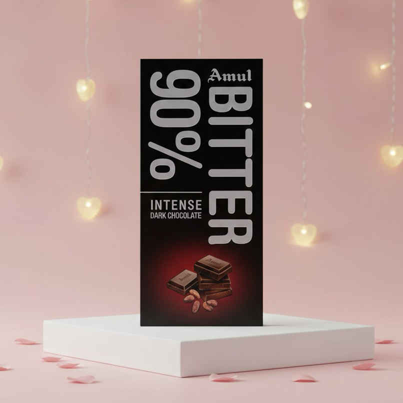 Amul Bitter 90% Intense Dark Chocolate bar