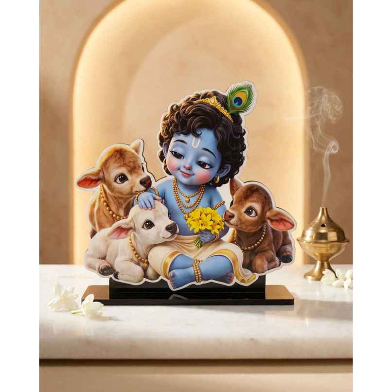 Mad Over Print Bal Krishna Table Decor Showpiece for Janmashtami