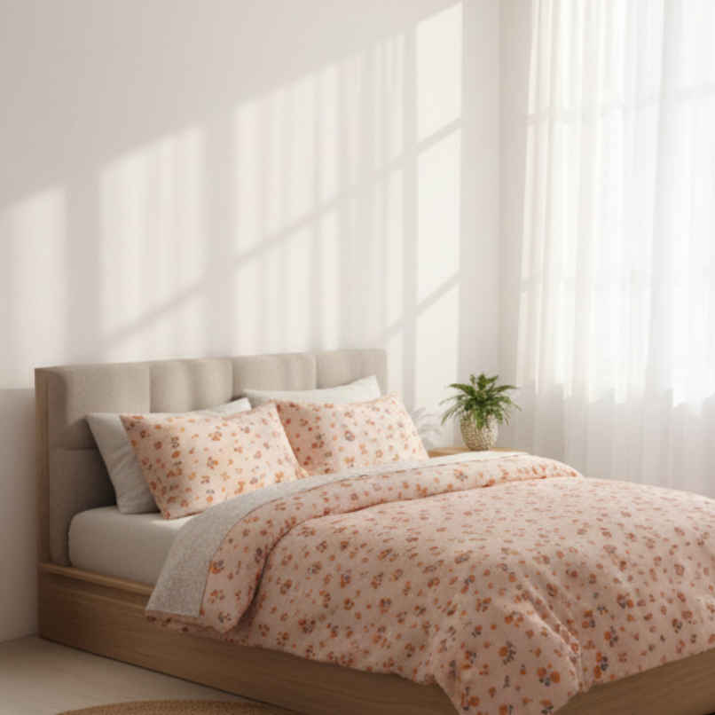 Status Printed Single comforter Peach Petal Charm | 150 x 220 cm