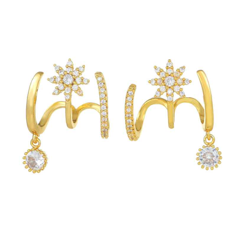 BeautyNX Icy Star Crawler stud Earrings | Gold | BNX-EAR-0014