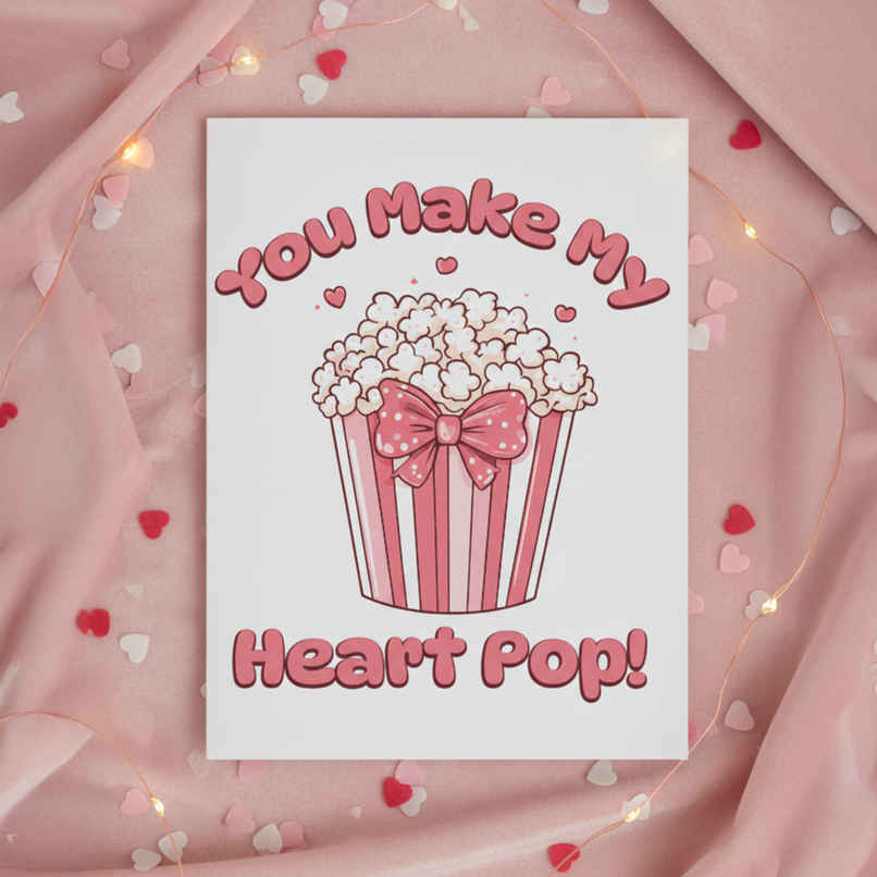Heart POP Love Greeting Card | Vibebling
