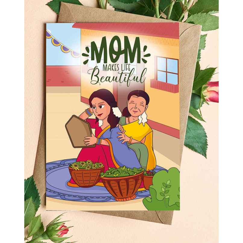 Mom Makes Life Beautiful Greeting Card | Vibebling Mom Makes Life Beautiful Greeting Card | Vibebling
