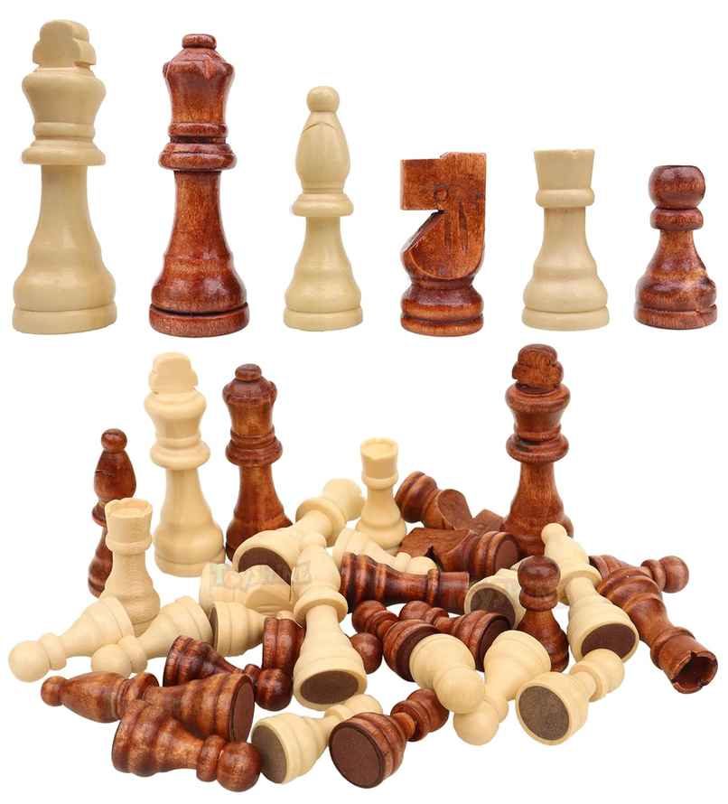 Toyshine Wooden Chess Pieces (Tournament Quality) Chessmen, 9 Cm King Size, Kids, (Board Is Not Included)