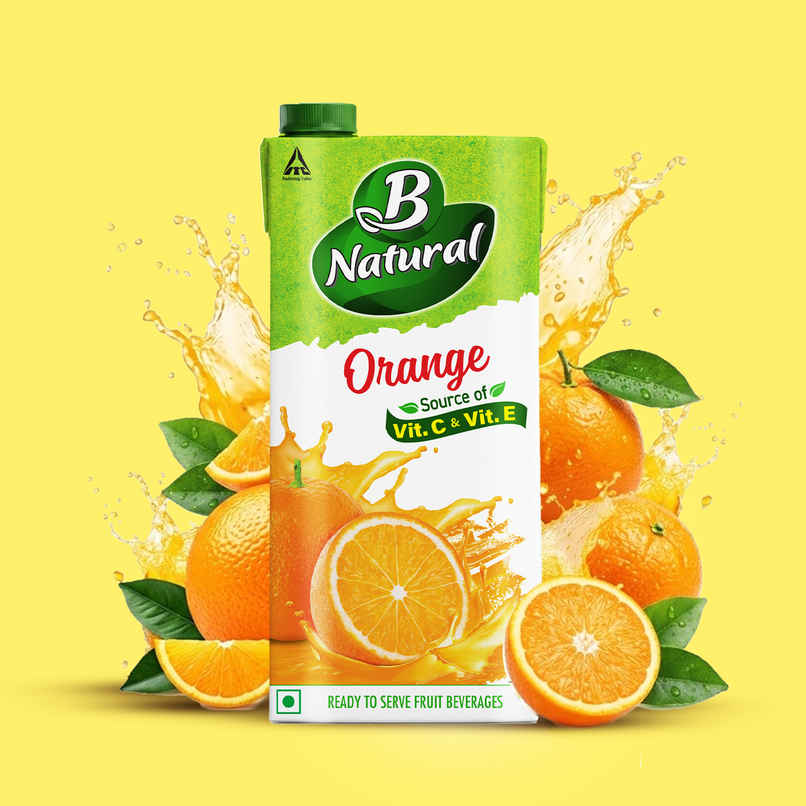 B Natural Orange Juice, Enriched with Vitamin C & E B Natural Orange Juice, Enriched with Vitamin C & E