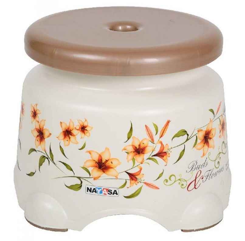 Nayasa Stool 509 Deluxe Plastic Bathroom Stool Multipurpose Durable Utility Stool for Home | Brown Nayasa Stool 509 Deluxe Plastic Bathroom Stool Multipurpose Durable Utility Stool for Home | Brown