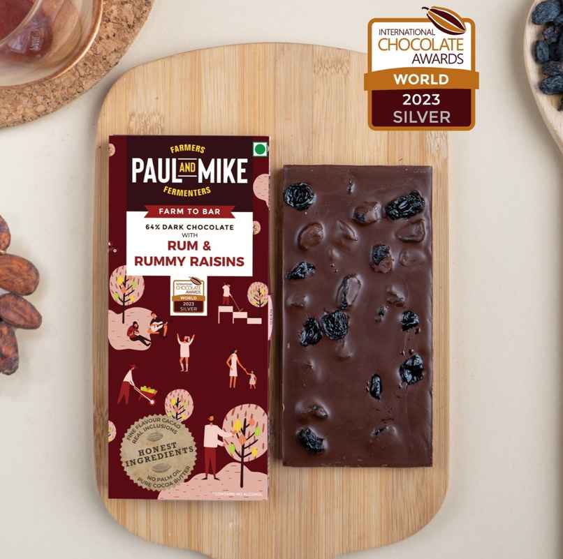 Paul And Mike Mild Dark Rum & Rummy Raisins Chocolate