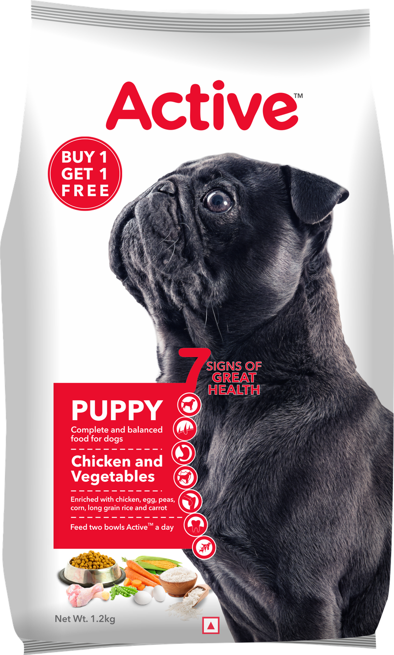 Active Puppy Chicken and Vegetables Dry Dog Food (Buy 1 Get 1 Free)