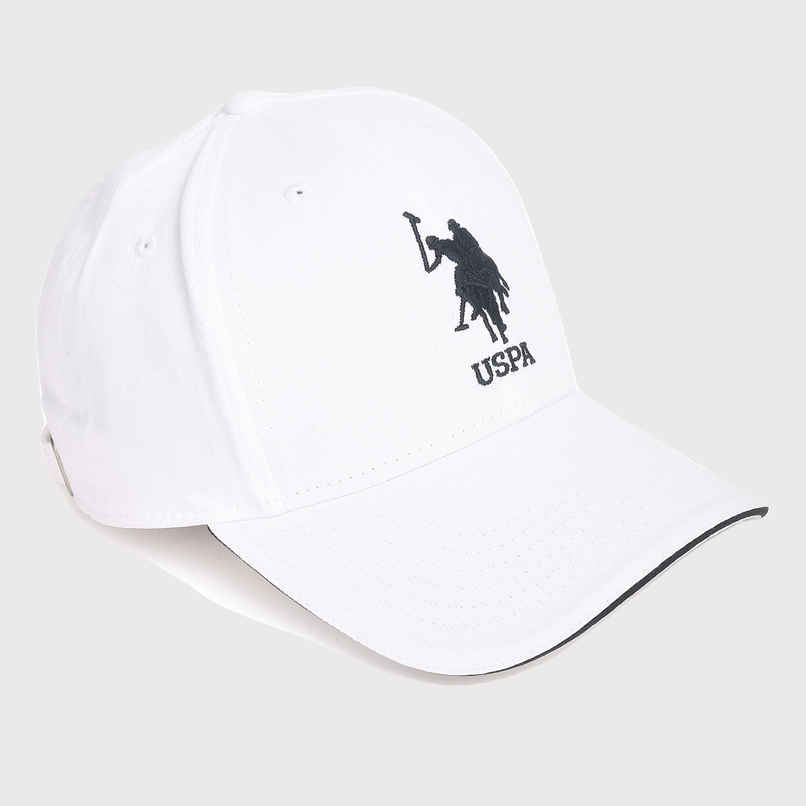 USPA Contrast Logo Cotton Cap For Men Stylish - White - One Size USPA Contrast Logo Cotton Cap For Men Stylish - White - One Size
