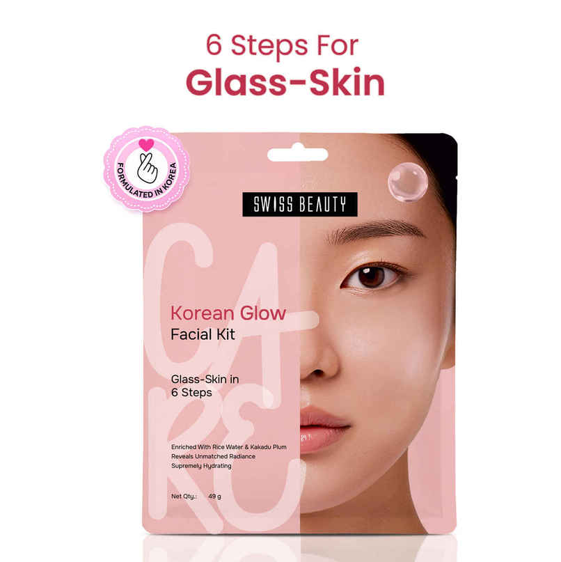 Swiss Beauty Care Korean Glow Facial Kit | 6-Steps For Glass-Skin Swiss Beauty Care Korean Glow Facial Kit | 6-Steps For Glass-Skin