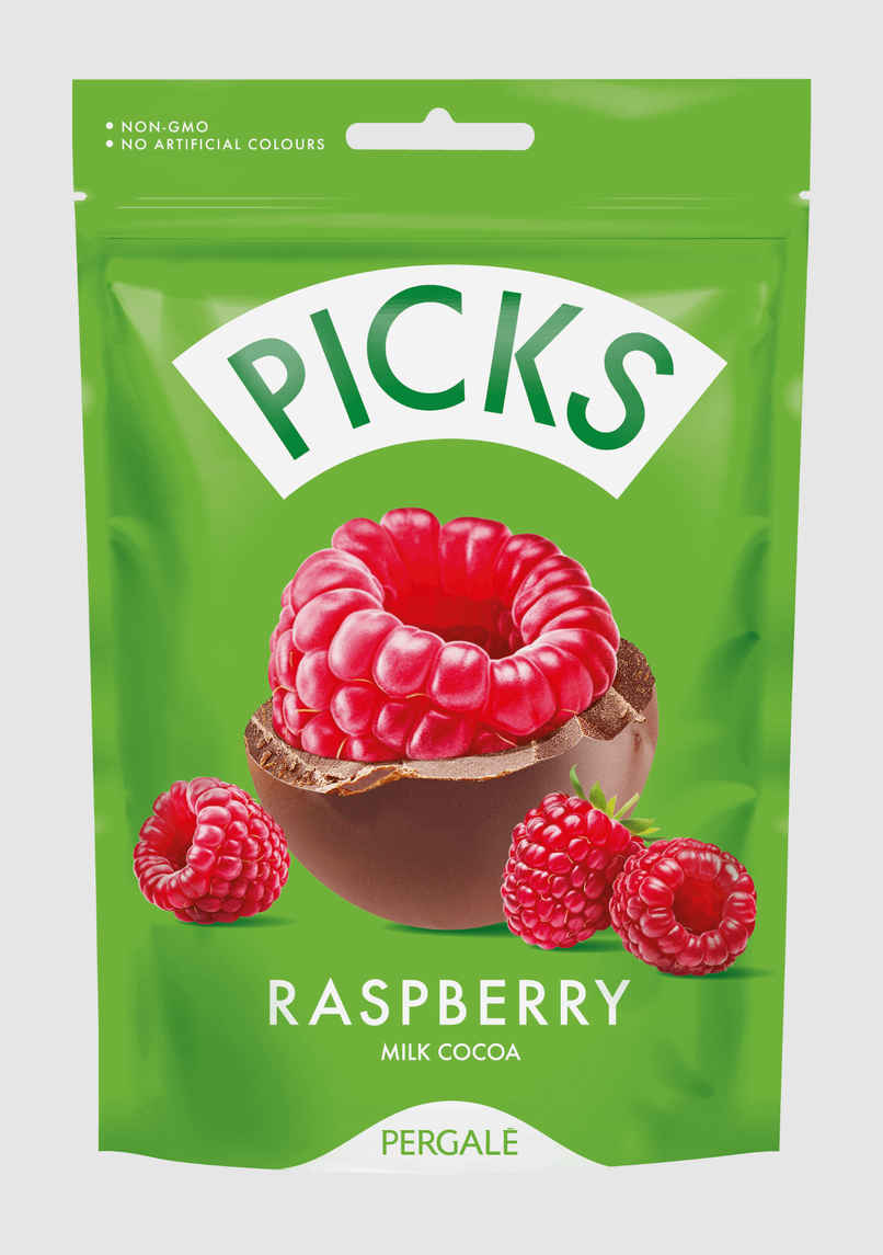 Pergale Picks Freeze Dried Raspberries W Milk Chocolate