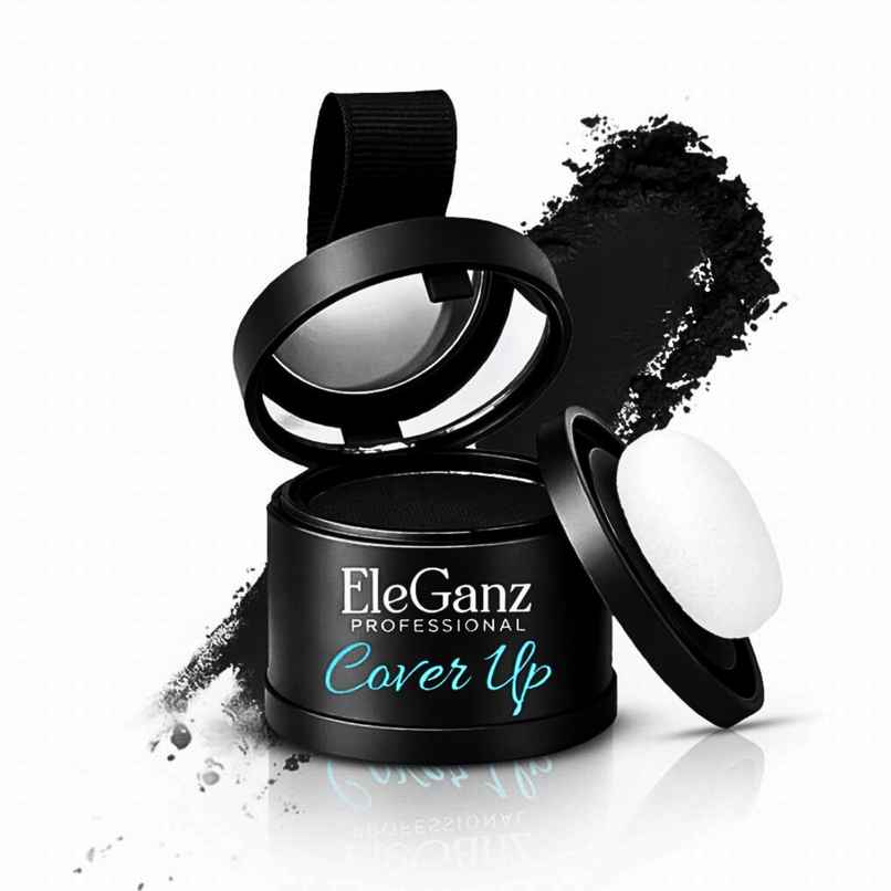 EleGanz Professional Cover-Up Hair Powder | Instant Root Concealer - Black