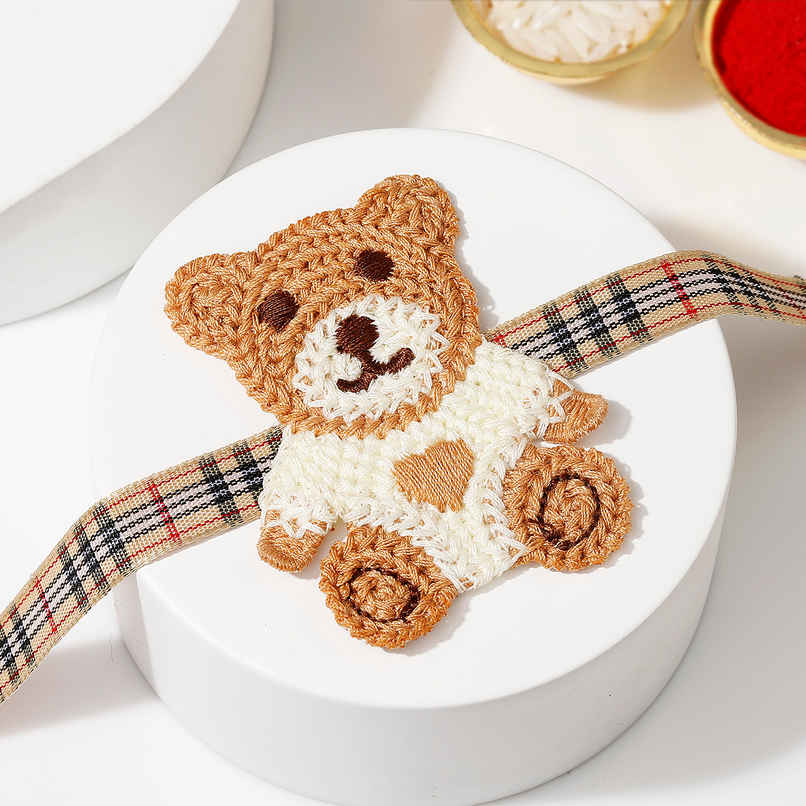 Crocheted Teddy Bear Kids Rakhi | IGP Crocheted Teddy Bear Kids Rakhi | IGP