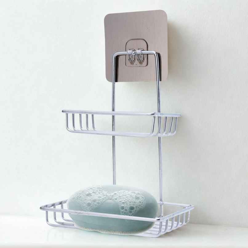 Zedak 2-in-1 Self Adhiesive Bathroom Steel Soap Case/ Holder Zedak 2-in-1 Self Adhiesive Bathroom Steel Soap Case/ Holder