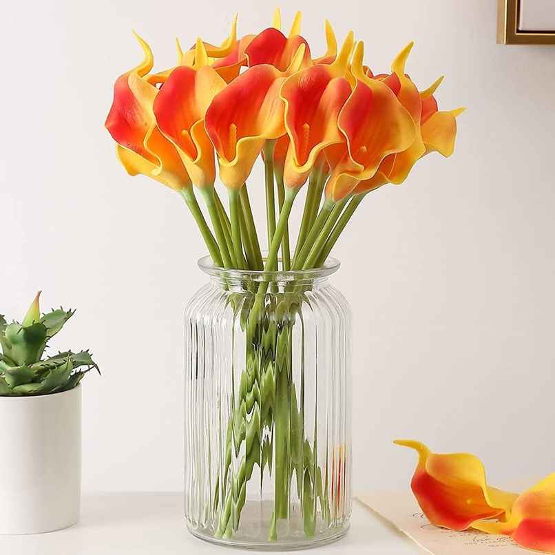 Artificial Calla Lily Flowers 10 pcs | 33 cm | Vase Not Included | Tied Ribbons Artificial Calla Lily Flowers 10 pcs | 33 cm | Vase Not Included | Tied Ribbons