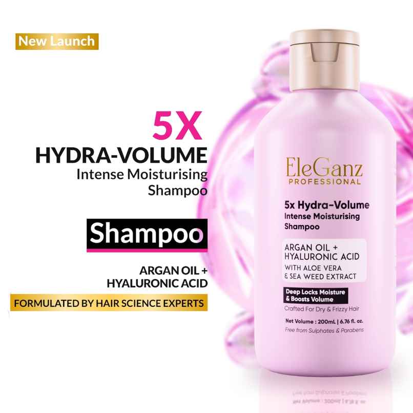 EleGanz Professional 5x Hydra-Volume Intense Moisturising Shampoo with Argan Oil