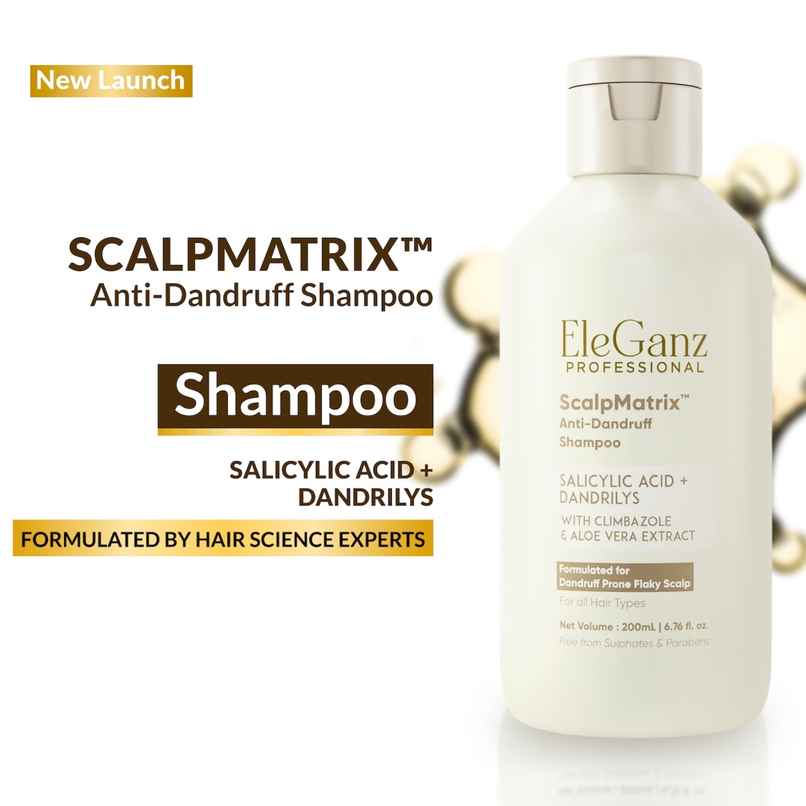 EleGanz Professional ScalpMatrix Anti-Dandruff Shampoo | Salicylic Acid + Dandrilys EleGanz Professional ScalpMatrix Anti-Dandruff Shampoo | Salicylic Acid + Dandrilys