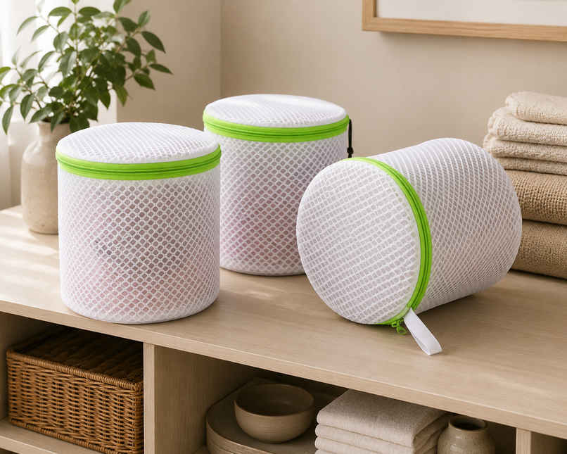 Perpetual Cylindrical Mesh Bra Wash Bags For Lingerie And Delicates | White Perpetual Cylindrical Mesh Bra Wash Bags For Lingerie And Delicates | White