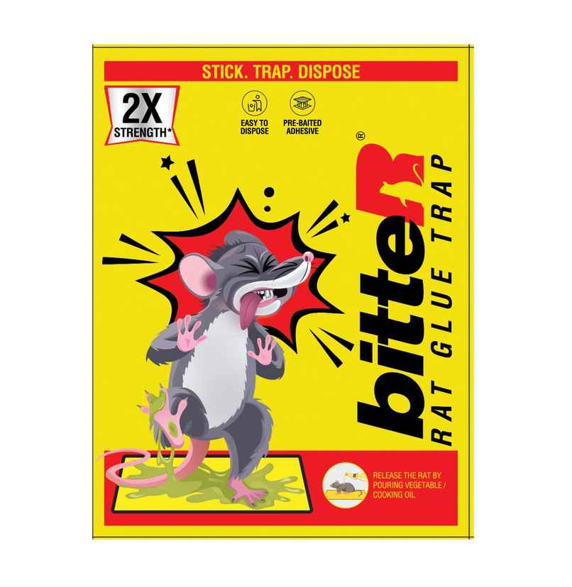 Bitter Jumbo Sticky Glue Trap for Rats & Insects | 2X Strength | 33.7 Cm X 21.5 Cm | Home & Garden