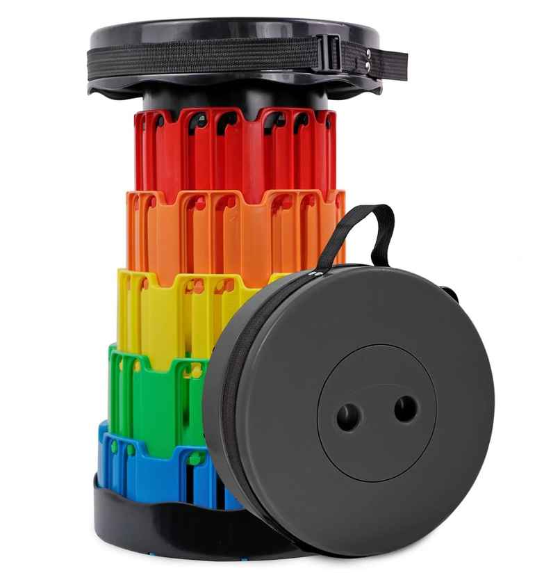 Round Portable Folding Stool, Telescopic- Assorted Color