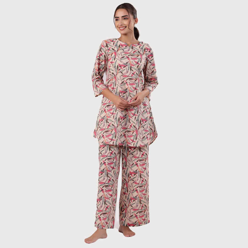 Sanskrutihomes Women Printed Colour Multicolor Night Suit SE-NSP-628 | M Sanskrutihomes Women Printed Colour Multicolor Night Suit SE-NSP-628 | M