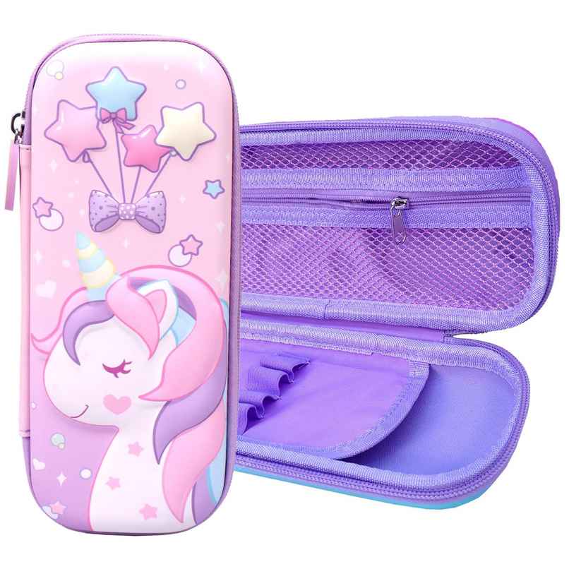 Toyshine Magics Unicorn Pink Hardtop Pencil Case with Multiple Compartments | Pink