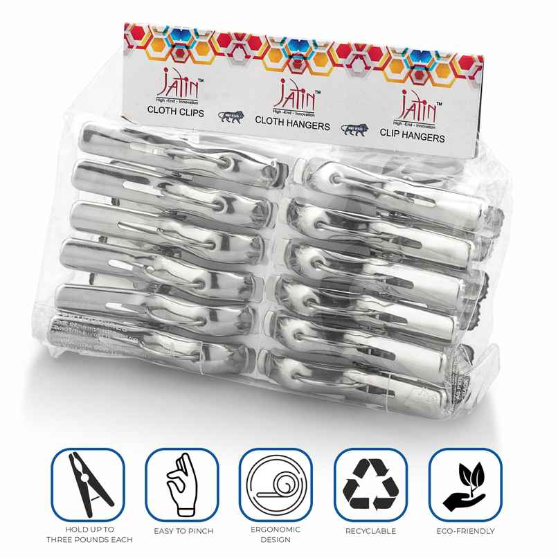 Jatin Steel Cloth Clips | I-20 SS