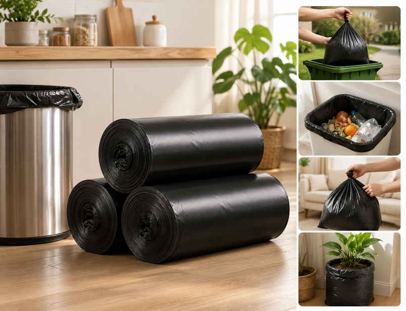 Perpetual Garbage Bags | 90 Pcs | 3 Rolls x 30 Bags | Wet & Dry Waste Covers | Black Perpetual Garbage Bags | 90 Pcs | 3 Rolls x 30 Bags | Wet & Dry Waste Covers | Black
