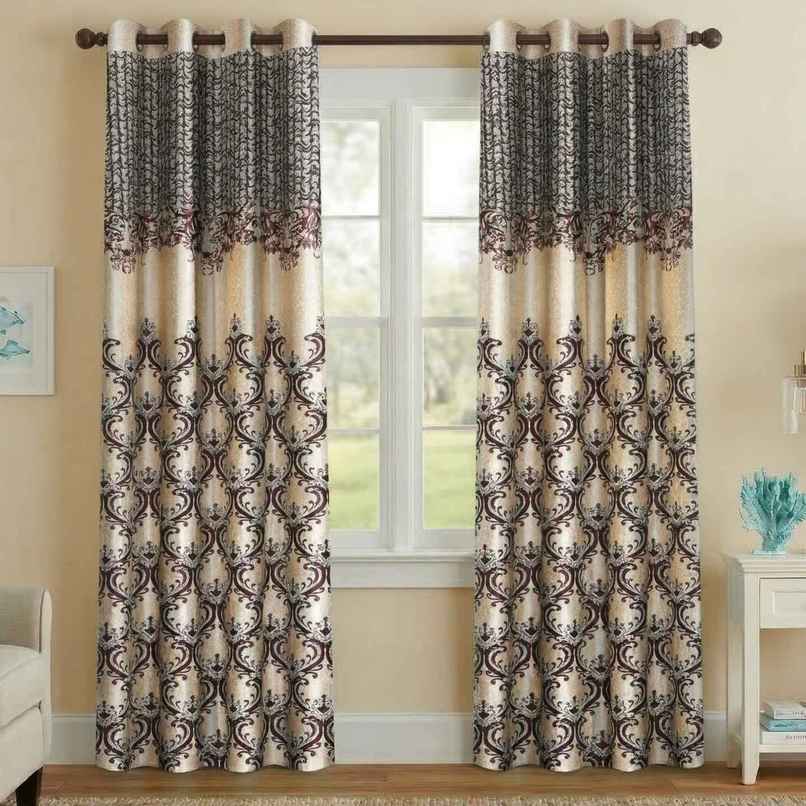 Home Sizzler Regal Damask Grommet Polyester Window Curtain 5 Feet Dark Brown Home Sizzler Regal Damask Grommet Polyester Window Curtain 5 Feet Dark Brown