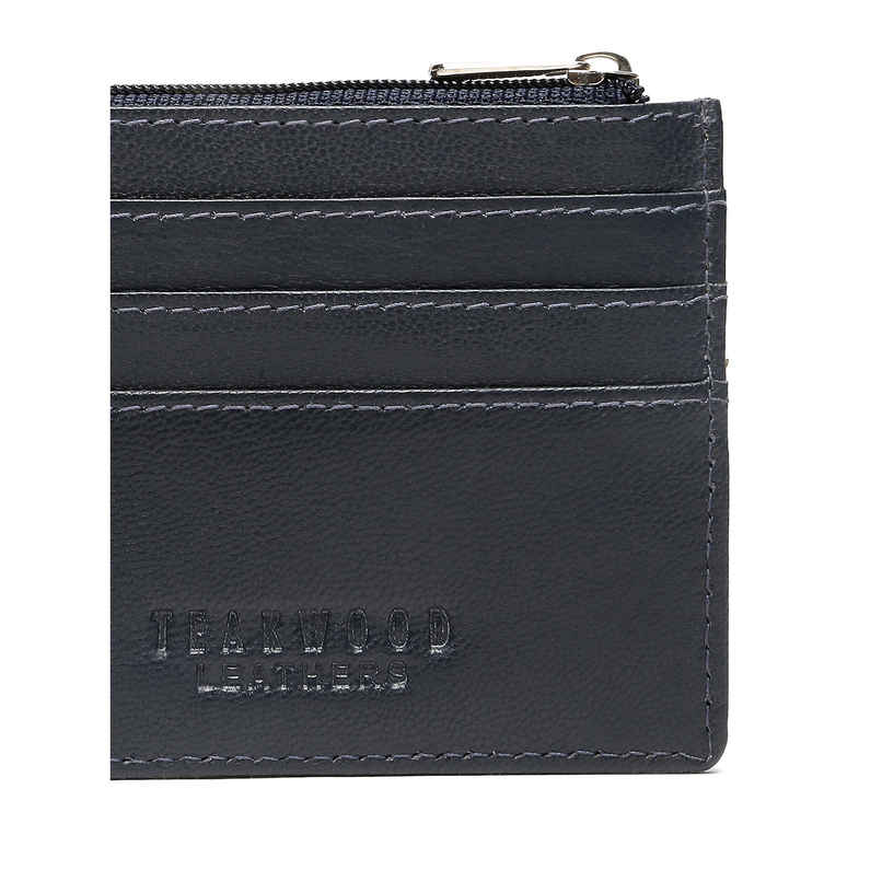 Teakwood Men's Solid Genuine Leather Wallet | Blue - One Size